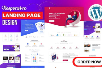 create responsive wordpress landing page, elementor pro landing page design