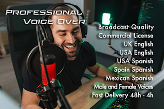 record an american english voice over male or female