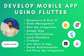 be your flutter front end developer and build android and ios app