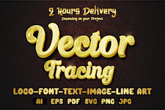 do vector tracing, redraw, convert your logo or image to vector