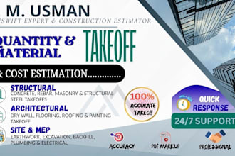 offer construction estimator and quantity takeoff services
