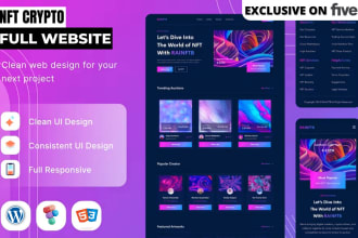 create nft website, nft landing page, nft marketplace, crypto website