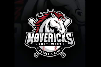 design mavericks baseball team logo