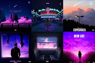 design a vintage retro album cover art or single artwork