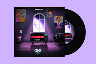 design a vintage retro album cover and single cover art