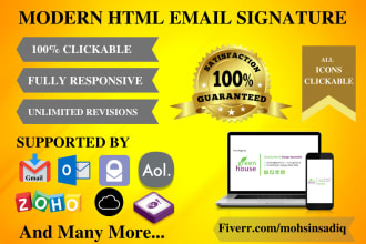 make a modern HTML email signature for outlook, gmail, and apple