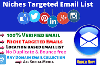 send you niches targeted bulk email list for email marketing and campaign