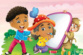illustrate diverse and custom kids book art for african american stories