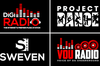create music, dance, dj, radio, film, studio, producer logo