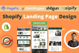 design high converting shopify landing page with pagefly, gempages, or shogun