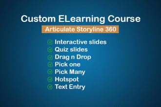 create an  elearning course via articulate storyline 360