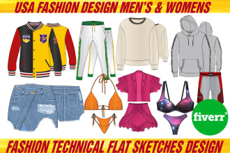 design cad apparel fashion technical flats sketch tech pack