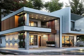 do architectural  2d drawings, 3d modeling and rendering