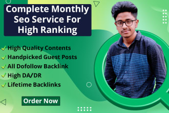 do monthly SEO services with high quality backlinks for google top ranking