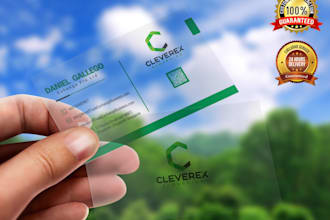 design an awesome transparent plastic business card in 24hrs