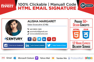 make a clickable HTML email signature for gmail, apple or outlook