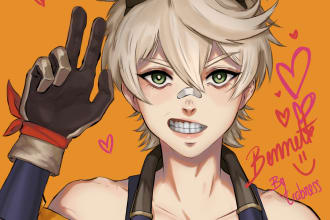 draw anime headshot portrait profile picture, icon, avatar