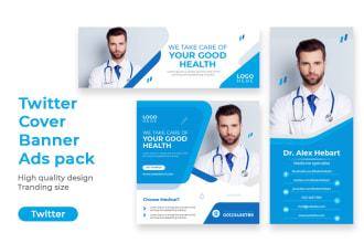 do twitter, linkedin, youtube banner, cover, thumbnail, post ads design