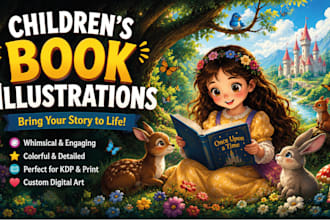 children book illustrations and children book cover