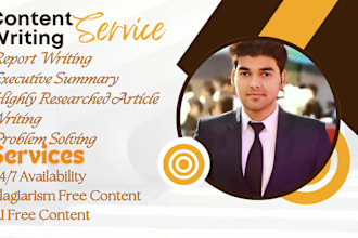 write executive reports, qualitative research, summary and artice