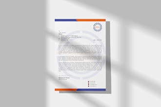 design creative and professional letterhead, envelope