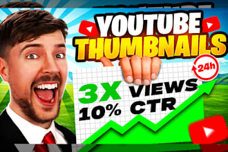 create amazing clickbait youtube thumbnails design