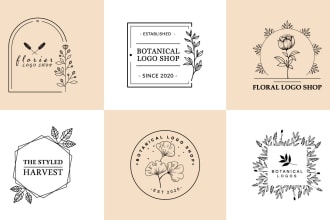 draw a botanical, minimalist, feminine line logo design