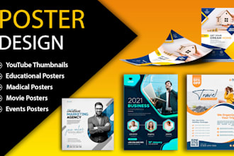 design event posters, educational, medical, kids posters, and youtube thumbnails