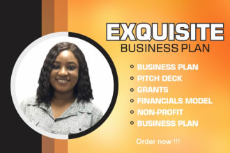 write an exquisite business plan for startups, proposal, business plan writer
