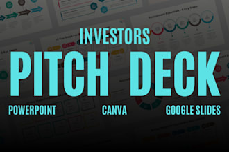 design modern investor pitch deck and PPT presentation