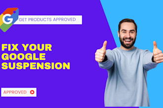 setup google merchant center and fix suspension