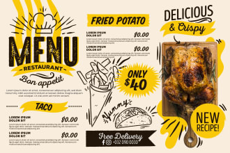 design your classy food menu in 24 hrs