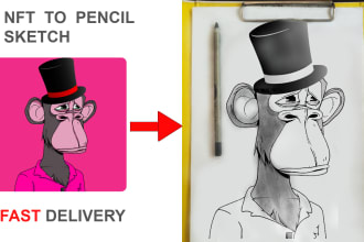 draw a pencil sketch from your nft art