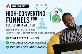 design real estate page, health and wellness coaching funnel, ghl funnel