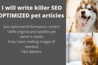 write informative SEO optimized pet articles