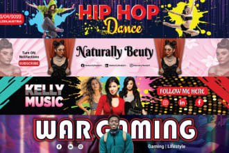 design facebook cover art, social media header, youtube banner art, linkedin