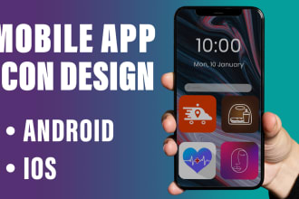 design flat mobile app icons for android and ios