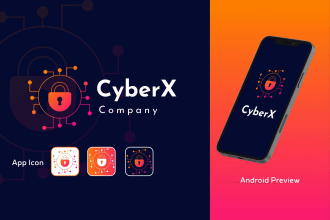 do modern startup crypto security technology logo design