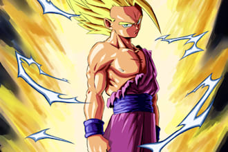 draw  dragonball and dragonball style characters for you