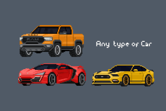 draw pixel art cars you want