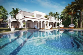 villa design 3d render