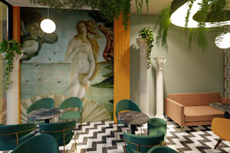 restaurant interior design and renders