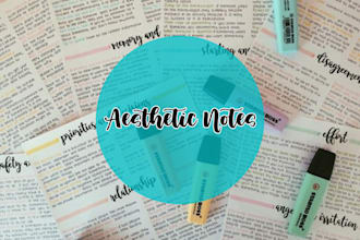 design your notes into beautiful aesthetic digital notes