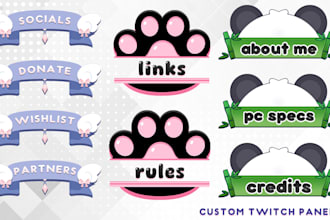 make custom vtuber or anime panels for twitch streams