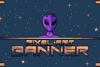 create eye catching pixel art social media banners