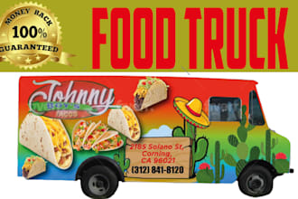 do professional food truck design, car wrap , van wrap ,