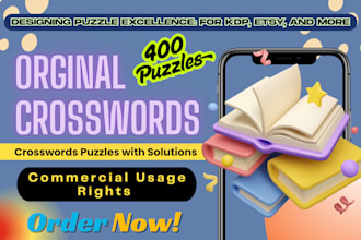 make 400 crossword puzzles original never published for KDP