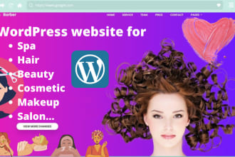 develop makeup, spa, hair and beauty wordpress website