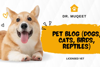 write SEO dogs, cats and other pet related articles