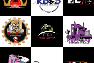 design awesome truck logistics dispatching logo